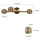 preview thumbnail 6 of 8, Modern Luxury 3-Light Gold Brass LED Bathroom Vanity Light Metal Wall Sconces - 21.5" L x 4.7" W x 6" H