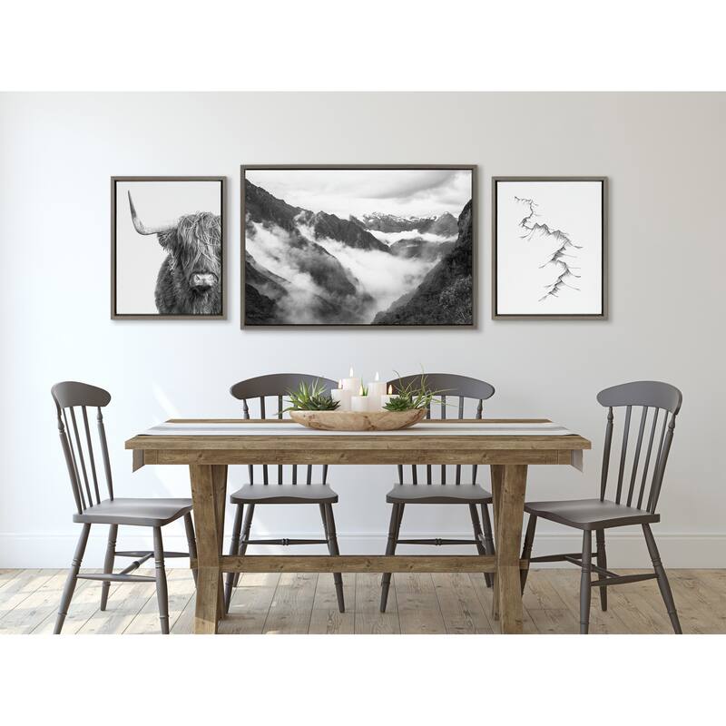 Kate and Laurel Sylvie Cow, Mountains, and Inca Trail Framed Canvas