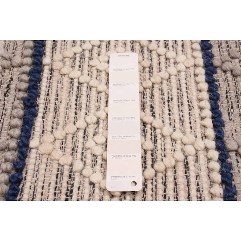 ECARPETGALLERY Braid weave Sienna Ivory Wool Rug - 4'10 x 4'10