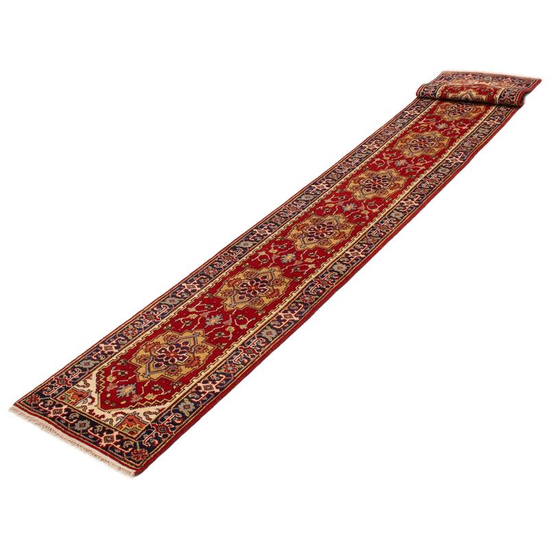 ECARPETGALLERY Hand-knotted Serapi Heritage Red Wool Rug - 2'5 x 20'0
