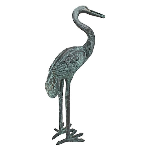 Design Toscano Medium Bronze Crane: Curved Neck