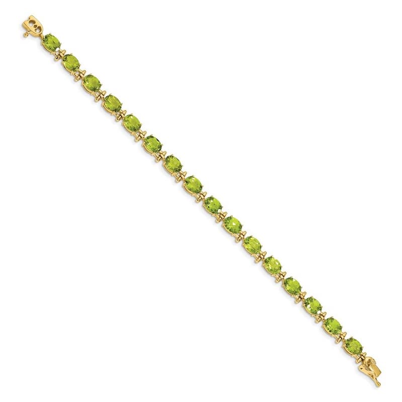 Curata 5mm 14k Peridot Bracelet