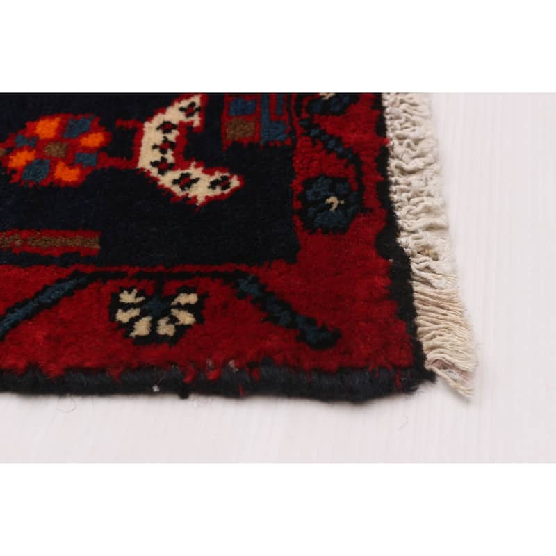 ECARPETGALLERY Hand-knotted Anatolian Vintage Navy, Red Wool Rug - 4'5 x 7'3