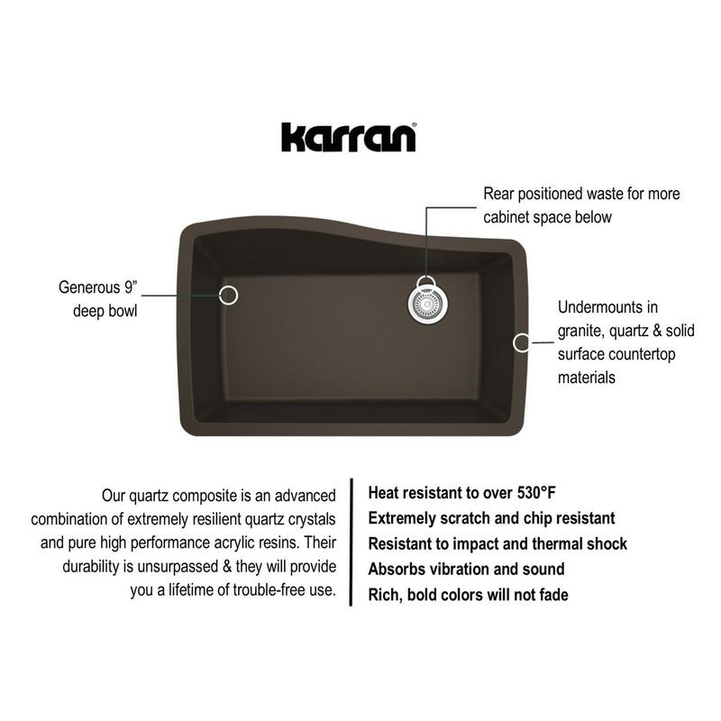 Karran Undermount Quartz Single Bowl Kitchen Sink