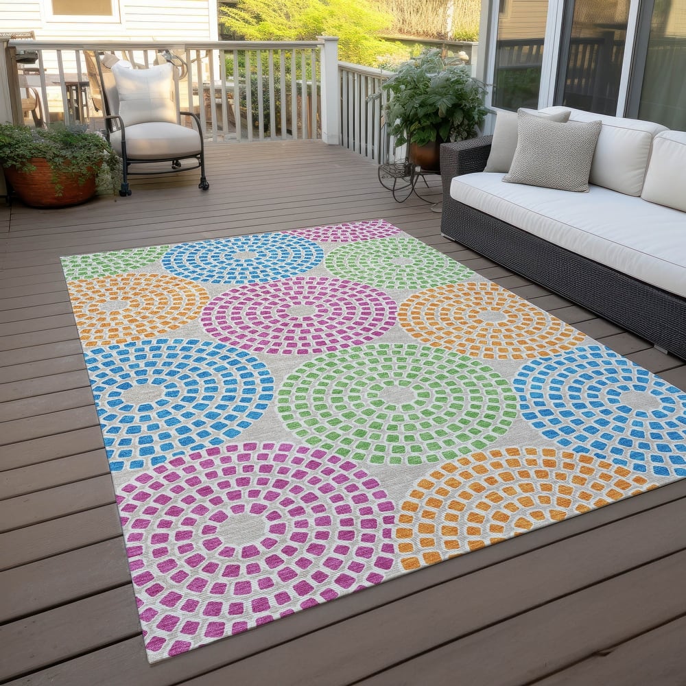 Machine Washable Indoor/ Outdoor Chantille Contemporary Rug