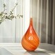 preview thumbnail 5 of 4, Luxury Lane Hand Blown Red Orange Abstract Art Glass Cane Sculpture - 10