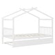 preview thumbnail 6 of 110, Creativity House Bed Twin/ Full Size Frame with Trundle for Boys Girls, Wood Platform Bed with Roof No Box Spring Needed