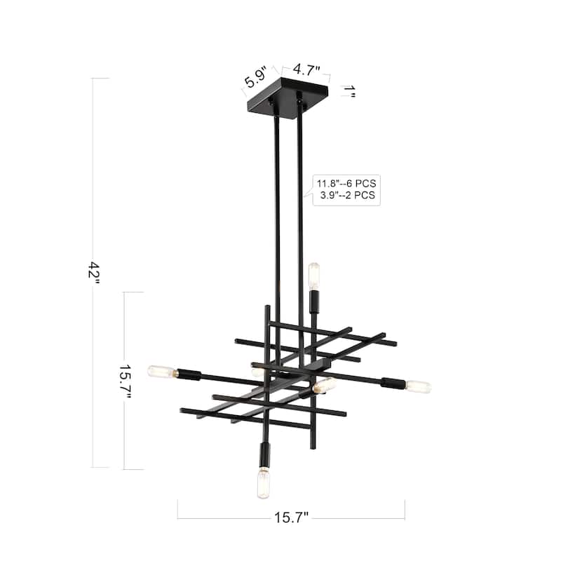 Torreys Geometric 6-Light Chandelier for Dining/Living Room, Bedroom
