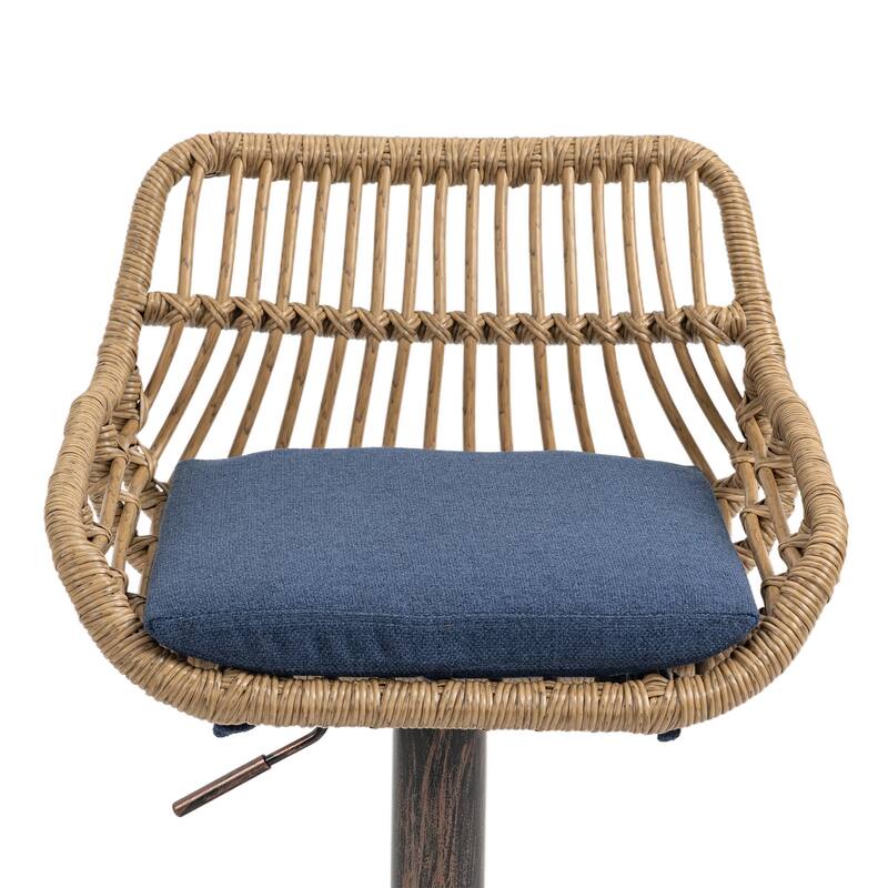 Swivel Bar Stools Set of 2 Adjustable Counter Height Chairs