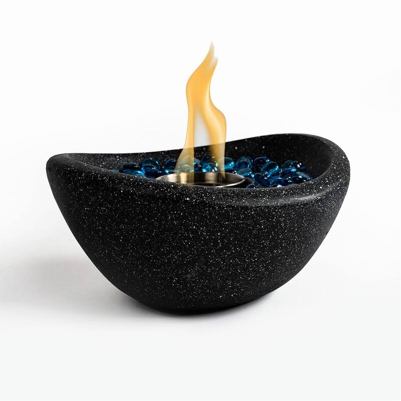 Oval Concrete Ethanol Outdoor Mini Portable Fire Pit Smokeless Fire Bowl