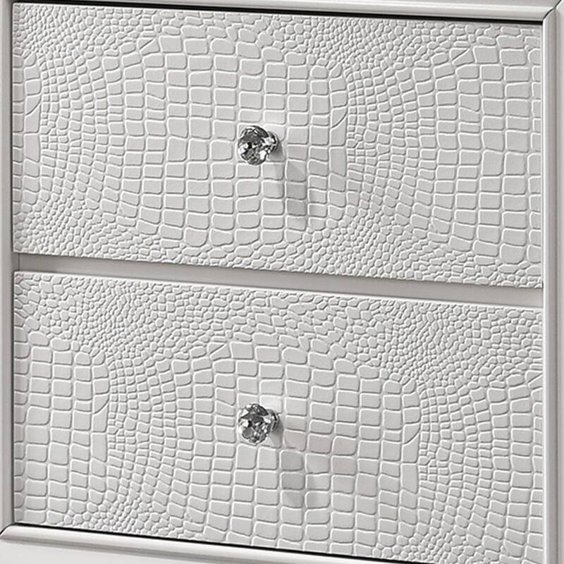 White 2 Drawer 16.4 in. W Nightstand with Sturdy Hardware and Ample Storage