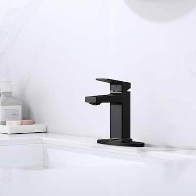 Single Handle Bathroom Faucet with Deck For 1 or 3 Holes,Laundry Vanity Sink Faucet with Two 9/16" Hoses