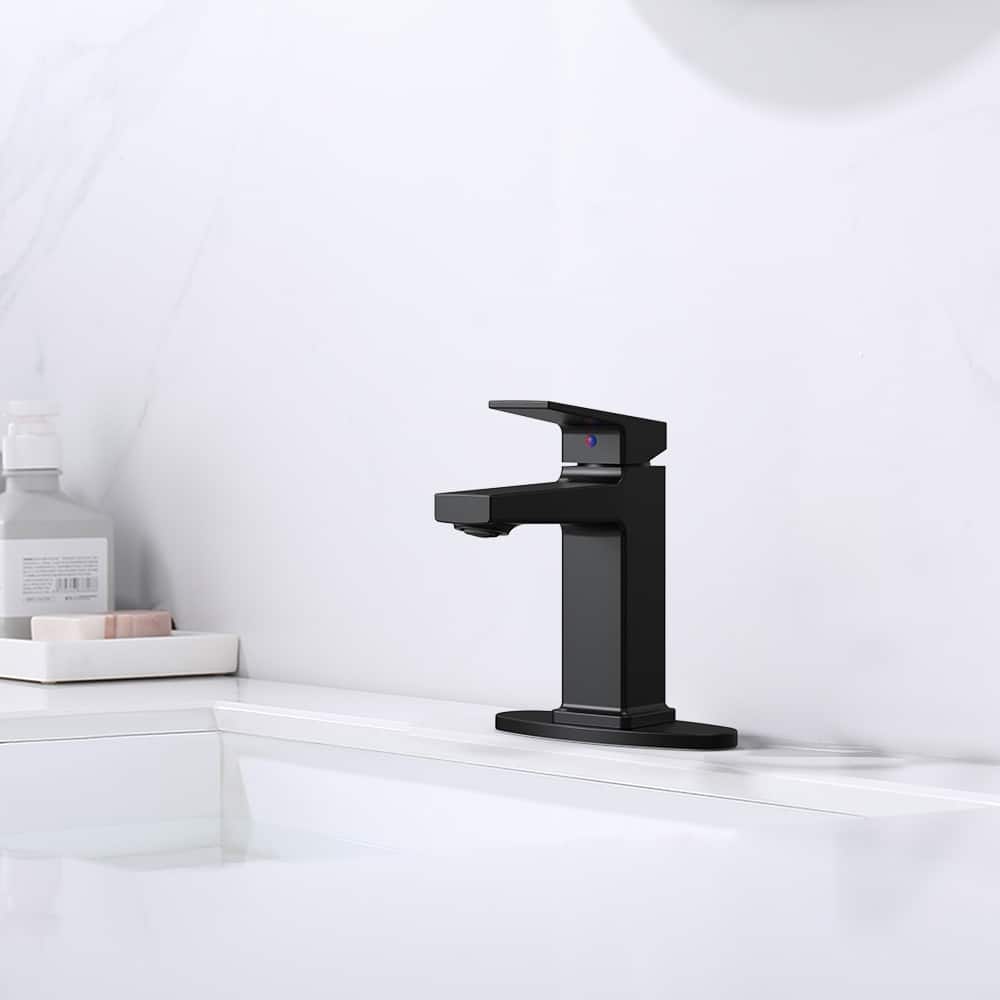 Single Handle Bathroom Faucet with Deck For 1 or 3 Holes,Laundry Vanity Sink Faucet with Two 9/16" Hoses