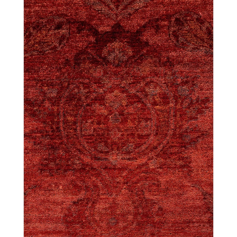 Overdyed, One-of-a-Kind Hand-Knotted Area Rug - Red - 8' 2" x 9' 8"