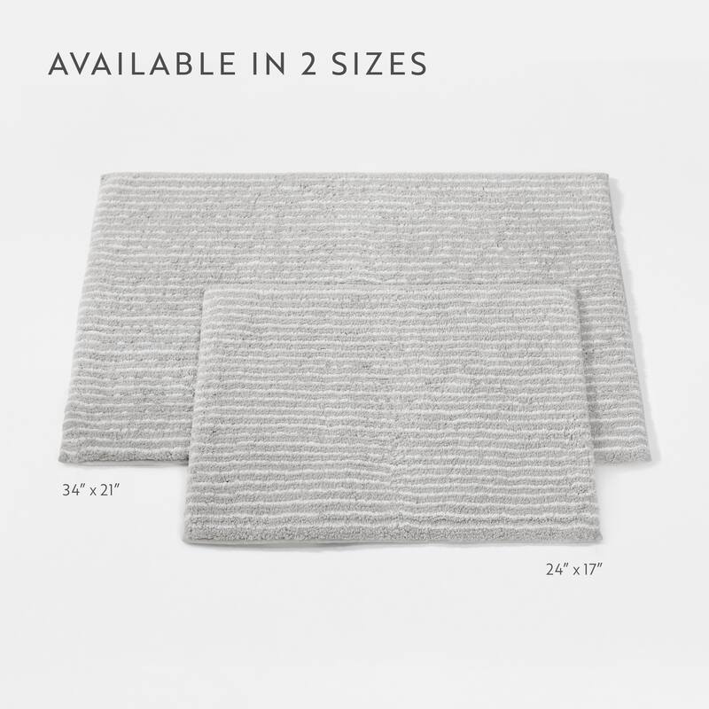 Becky Cameron 100% Cotton Pinstripe Patterned Bath Mat