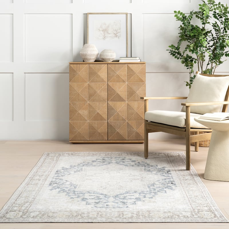 Nuloom Emely SpinClean Medallion Machine Washable Area Rug