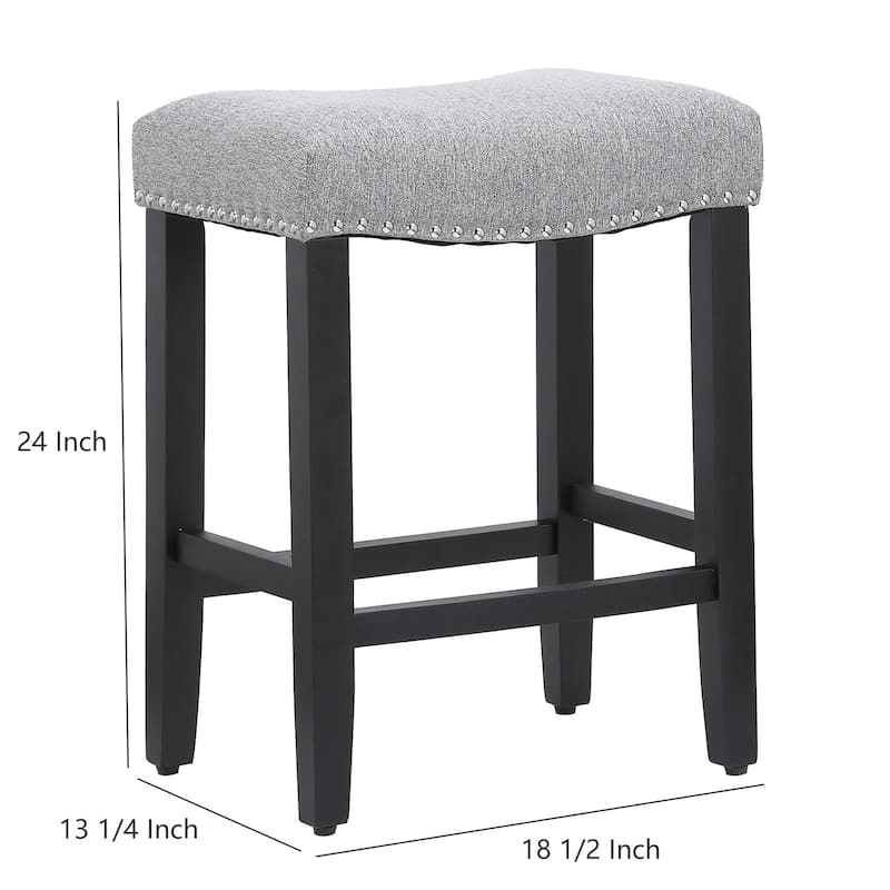 Jameson Upholstered Polyester Gray 24 Inch Counter Stool
