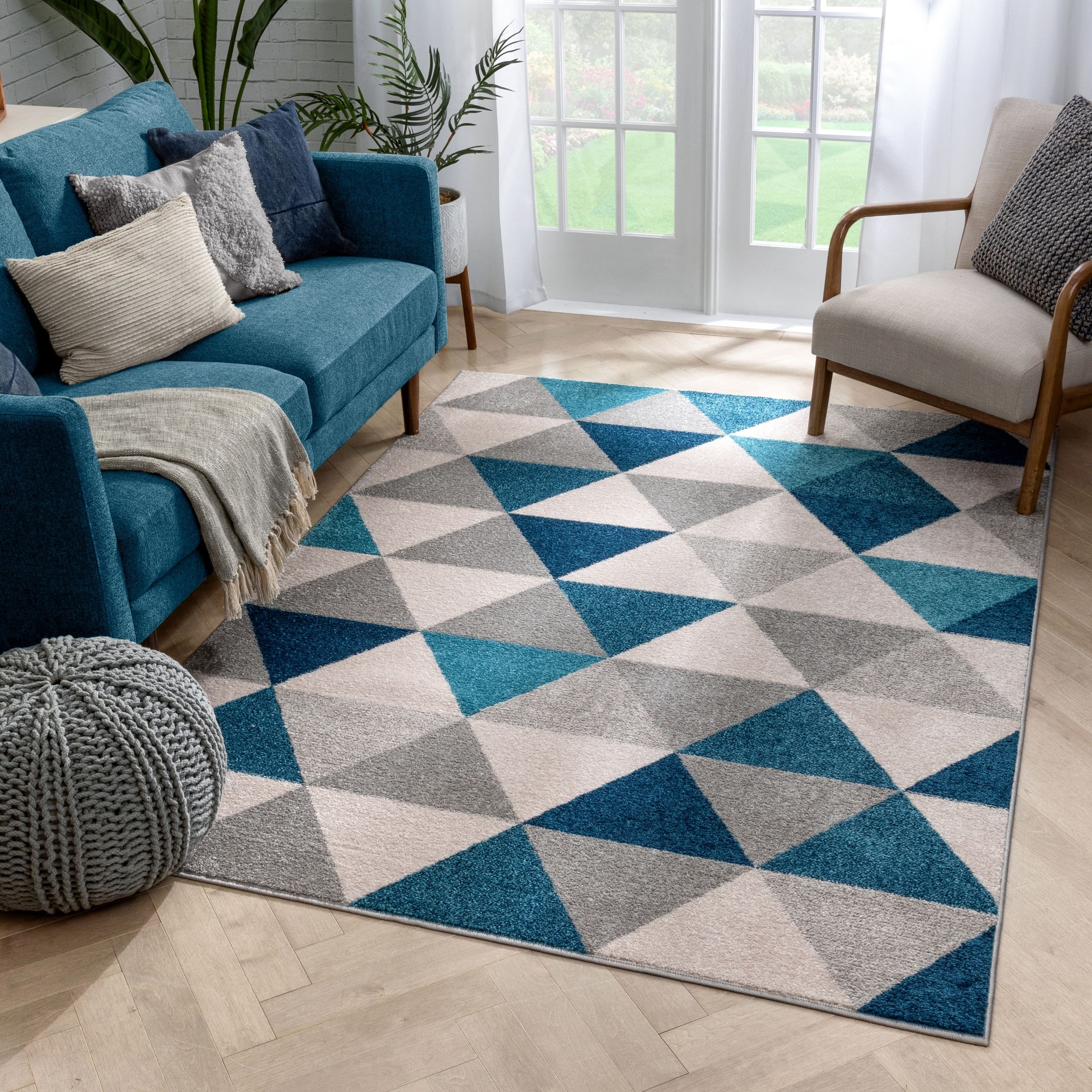 Well Woven Mid Century Modern Geometric Area Rug - 5'3" x 7'3" - 5'3" x 7'3"