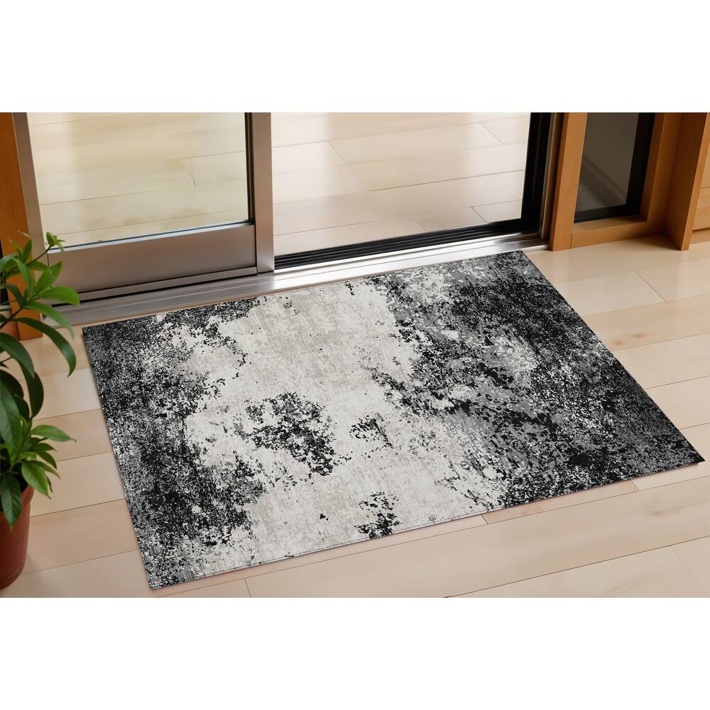HomeRoots Abstract Transitional Rectangle Outdoor Rug