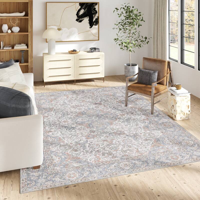 Thomasville Emporia Industrial Old World Chenille Machine Washable Non-Slip Flat Pile Area Rug Collection