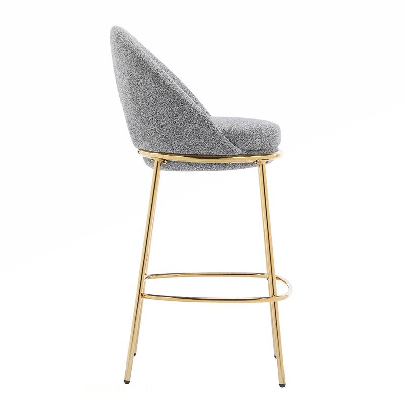2PCS Fabric Round Metal Bar Stools