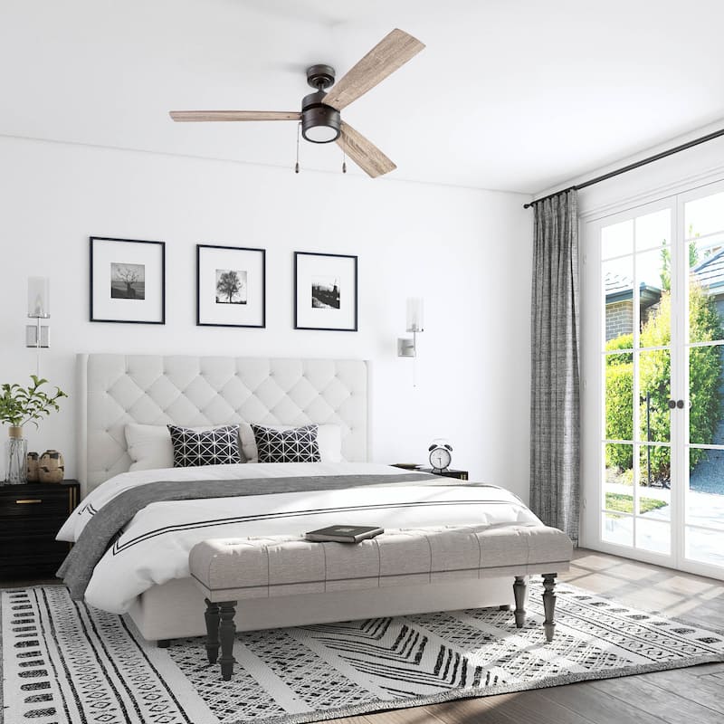 52" Prominence Home Madrona Indoor Ceiling Fan, Painted Gun Metal - 52
