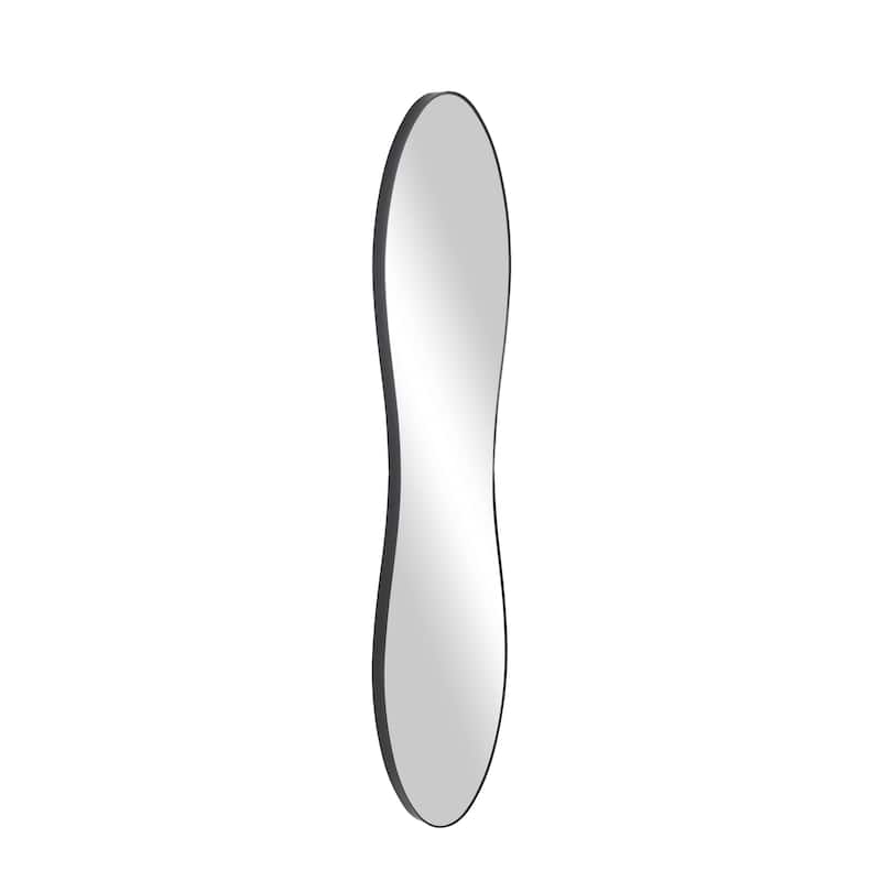 Metal Tall Wavy Wall Mirror - Gold or Black - Roche River Decor