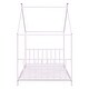 preview thumbnail 25 of 28, Twin Size Metal House Bed with Roof, Easy Assembly