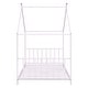 preview thumbnail 26 of 28, Twin Size Metal Platform Bed with House Shaped Roof Frame and Front & Rear Guardrails, Steel Slats Support Easy Assembly