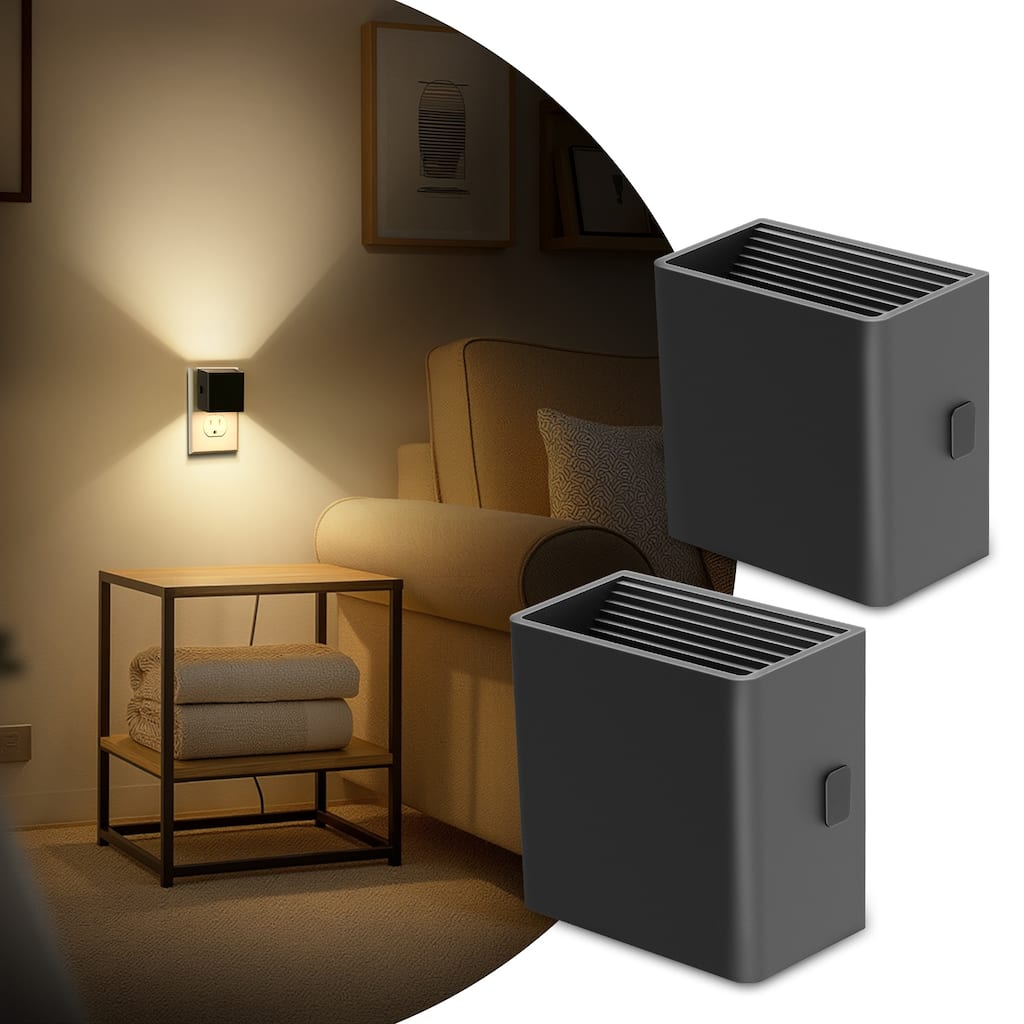 YANSUN 2-Pack LED Wall Light Night Light Warm 3000K 3-Level Dimming US Plug Memory Function