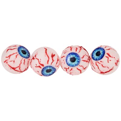 Set of 4 Bloodshot Eyeballs Halloween Decorations 2"
