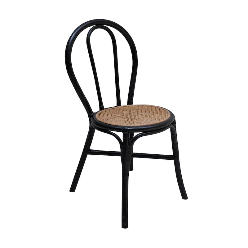 Modern Simple Rattan Woven 2 Piece Kitchen Dining Chair with High Back for Dining Room Living Room Kitchen Bedroom