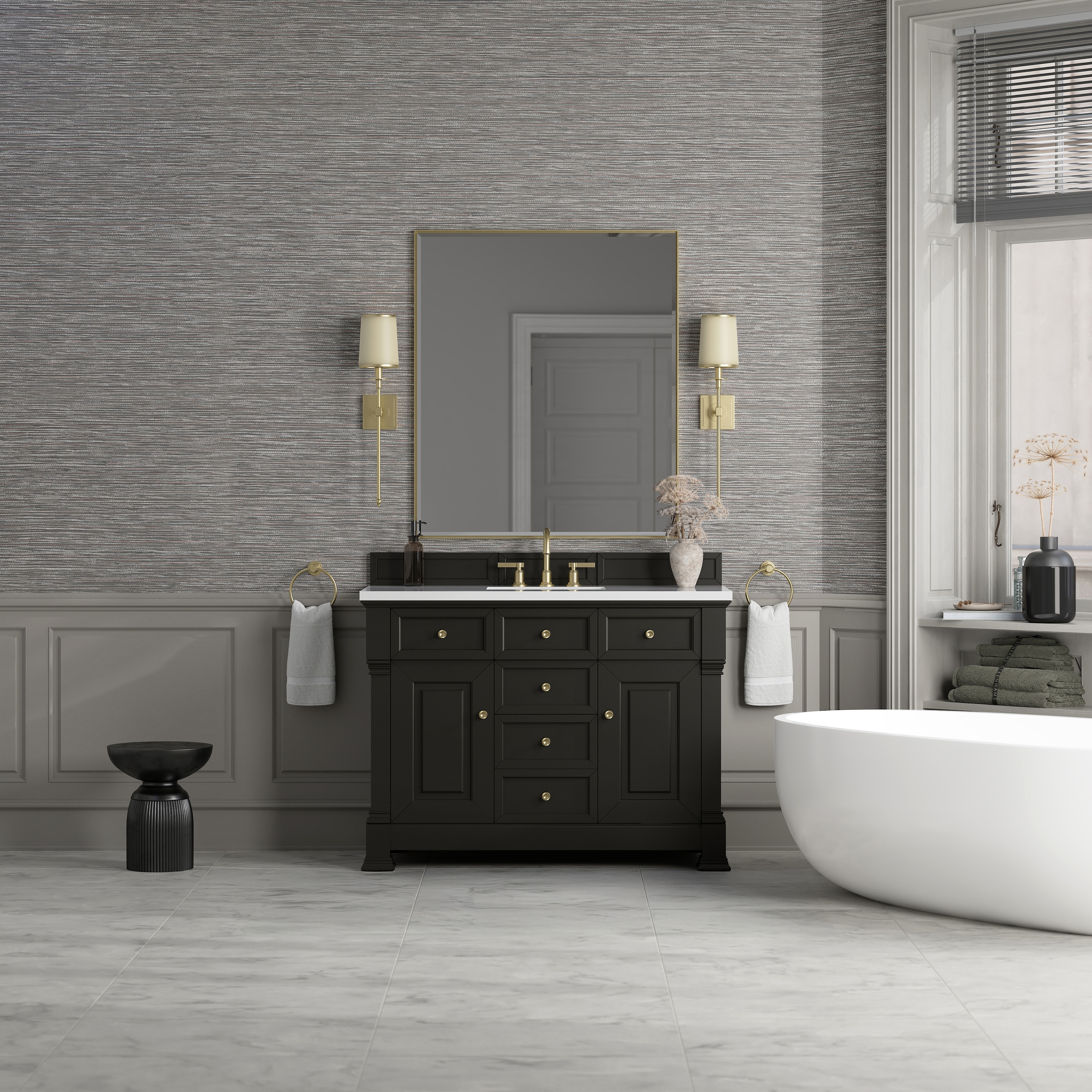 James Martin Vanities Brookfield 48" Single Vanity, Black Onyx