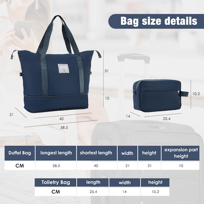 Softside Luggage Expandable 3 Piece Set Suitcase with Duffel Bag, Lightweight Luggage Travel Set-22IN 26IN 30 IN