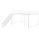 preview thumbnail 32 of 70, Metal Bunk Bed with Slide and Door, Twin Over Twin/Full Over Full Low Bunk Bedframe with Fence Guardrails and Ladder for 2 Kids