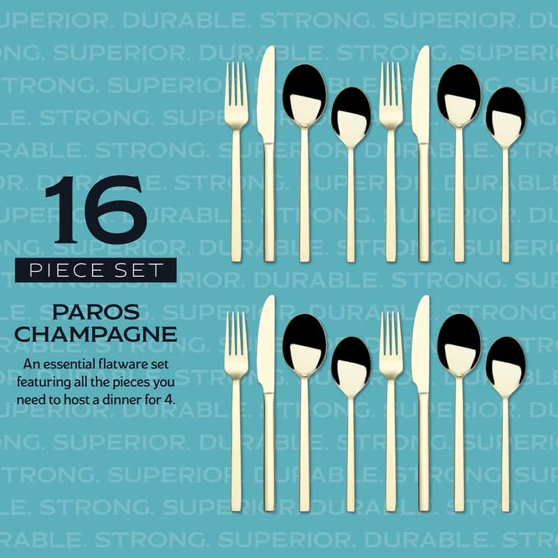 Towle Living Paros Champagne 16-Piece Flatware Set