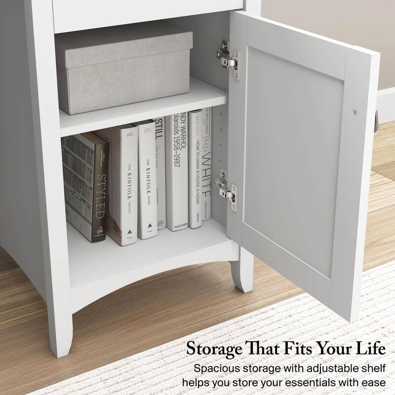 Bush Furniture Salinas 60W L Shaped Desk with Drawers and Storage