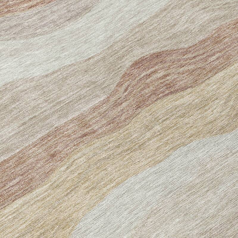 Machine Washable Indoor/ Outdoor Ombre Stripes Chantille Rug