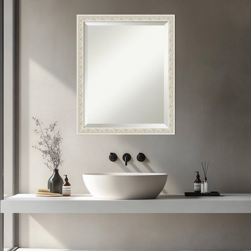 Bethany Beveled Wood Framed Bathroom Vanity Wall Mirror
