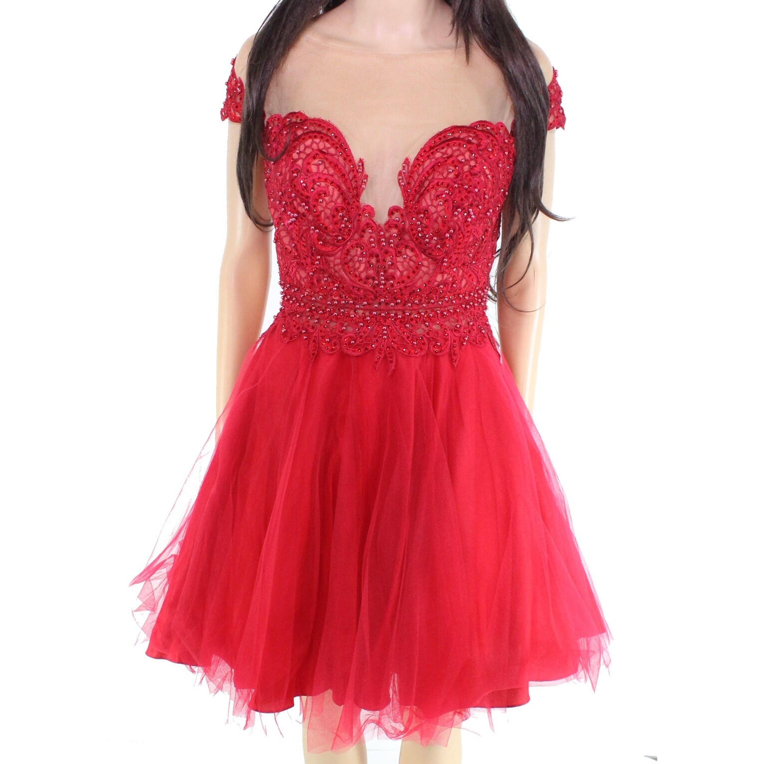 red embellished dress