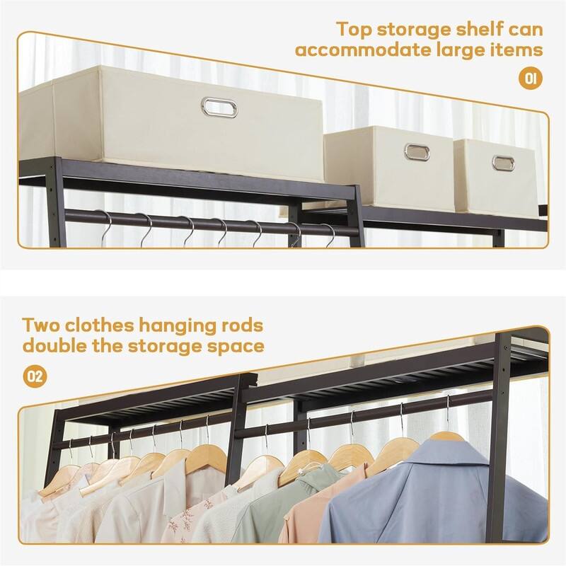 Clothes Rack Heavy Duty Garment Racks - 15.74"D x 61"W x 67"H