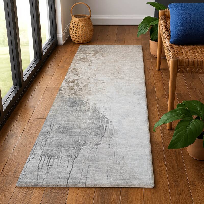 Premium Washable Super Soft Modern Contemporary Mayfield Rug - 2'3" x 7'6" - Beige