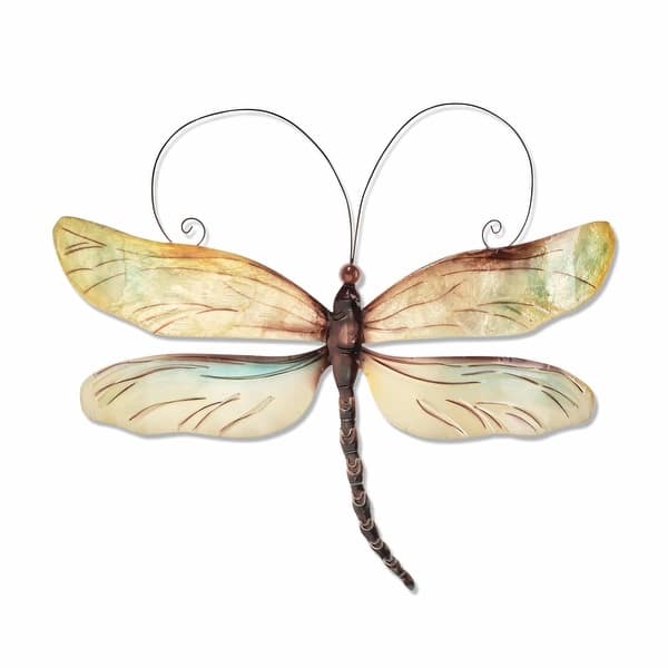 slide 1 of 4, Dragonfly Wall Decor Pearl
