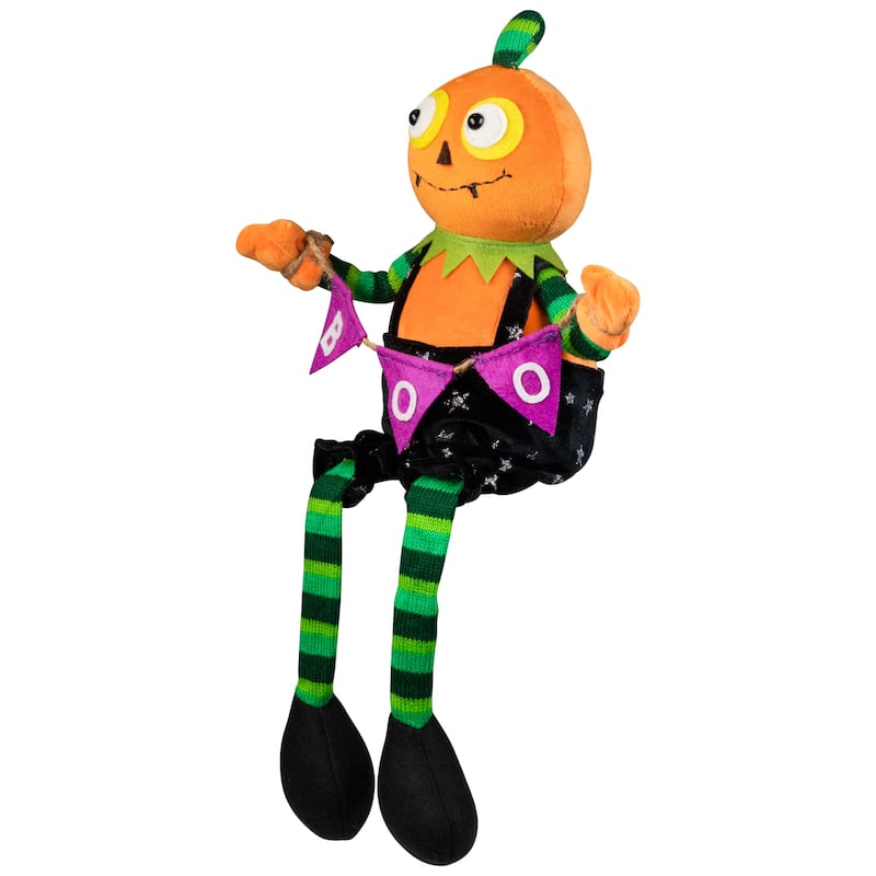 Jack O Lantern Halloween Decoration with Boo Banner- 14"