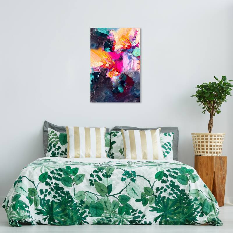Wynwood Studio Canvas Abstract Suntuose Blue and Dark Blue Modern & Contemporary Wall Art Canvas Print - 36 x 24