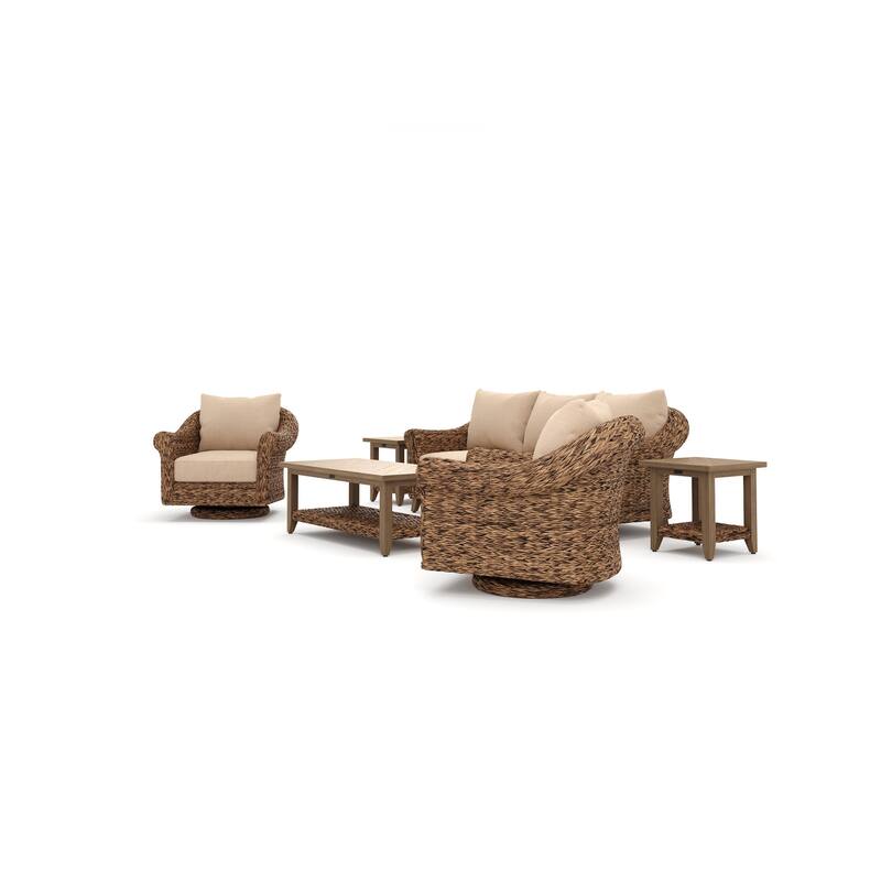 Cayman 6 Piece Sunbrella Seating Set, Heritage Brown