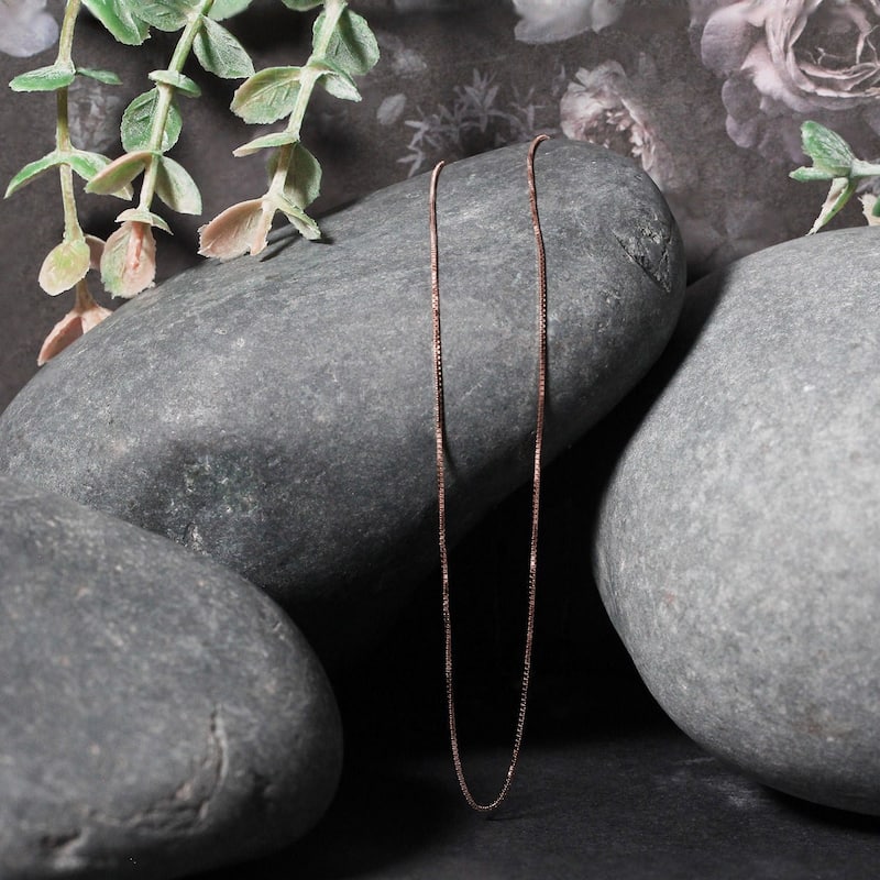 MayaMila 14k Rose Gold Classic Box Chain 0.6mm