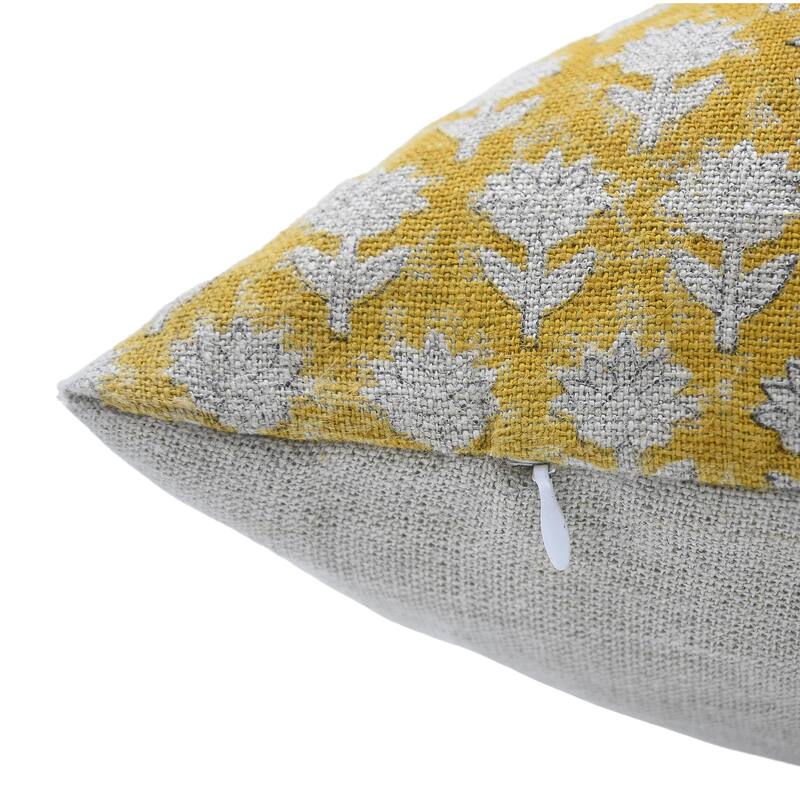 Fabdivine Linen Boho Block print pillow Cover