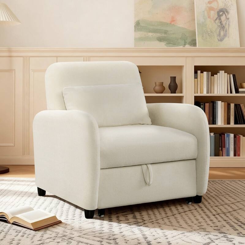 Spruce & Spring Modern Pull-Out Accent Chair Bed with Adjustable Backrest & Space-Saving Design