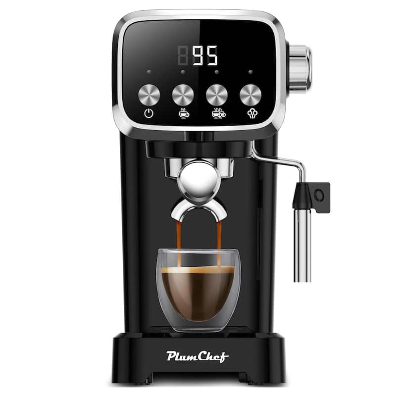 20BAR Slim Vertical Espresso Machine with Milk Frother, Built-in Cup Warmer, 43 OZ Detachable Tank